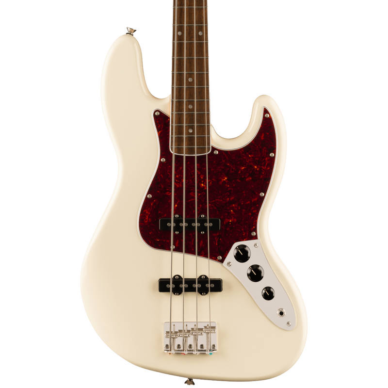 Squier Limited Edition Classic Vibe '60s Custom Jazz Bass, Olympic White w/Matching Headstock