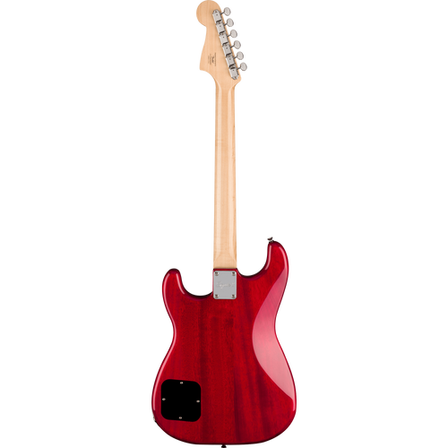 Squier Paranormal Strat-O-Sonic Electric Guitar, Laurel Fingerboard, Crimson Red Transparent
