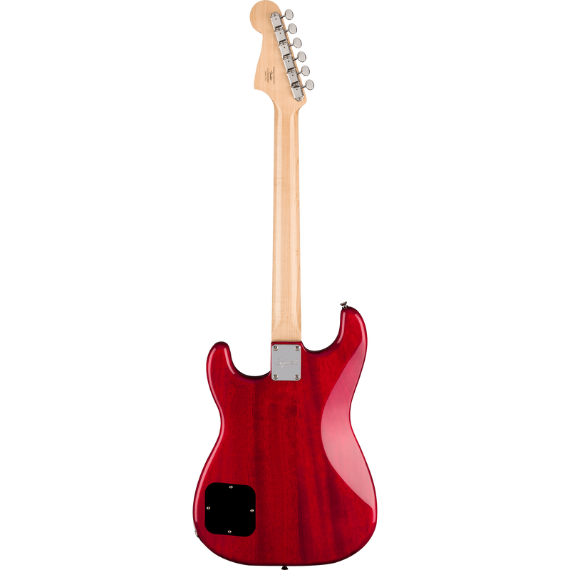 Squier Paranormal Strat-O-Sonic Electric Guitar, Laurel Fingerboard, Crimson Red Transparent