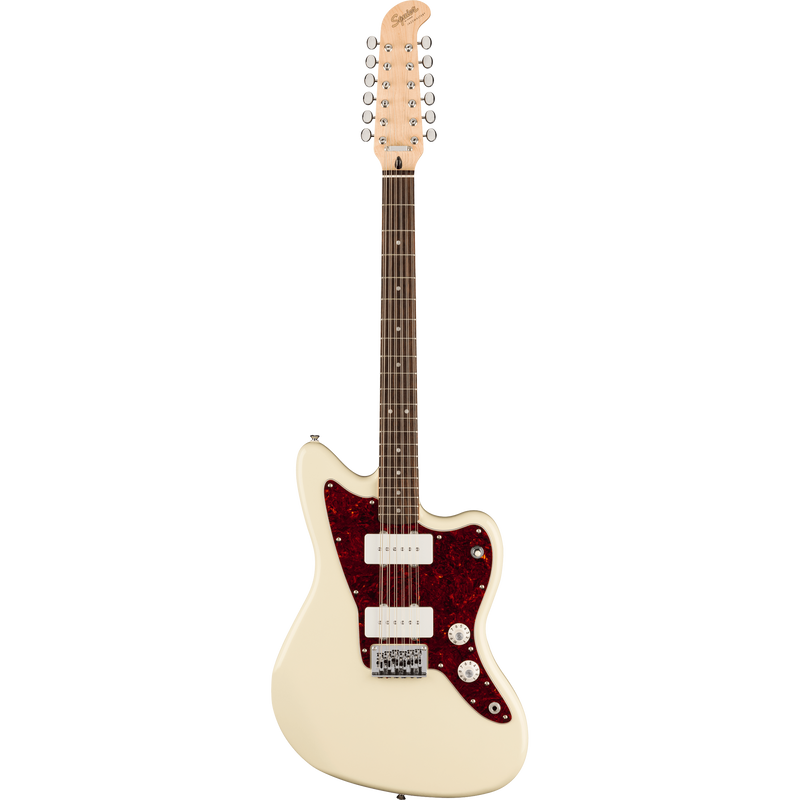 Squier Paranormal Jazzmaster XII 12-String Electric Guitar, Tortoise Pickguard, Olympic White
