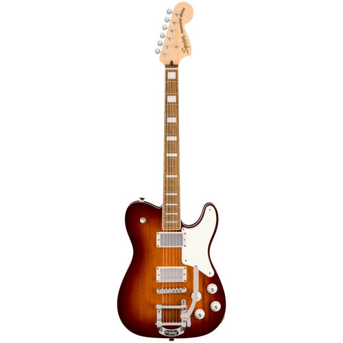 Squier Paranormal Troublemaker Telecaster Deluxe Electric Guitar w/ Bigsby, Honey Sunburst