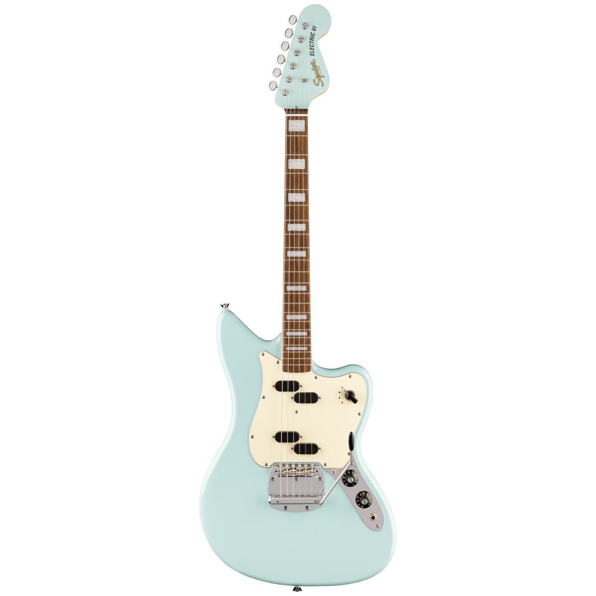 Squier Paranormal Electric VI Electric Guitar, Daphne Blue
