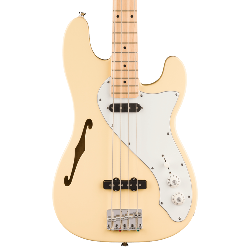Squier Paranormal Precision Bass Thinline Electric Bass Guitar, White