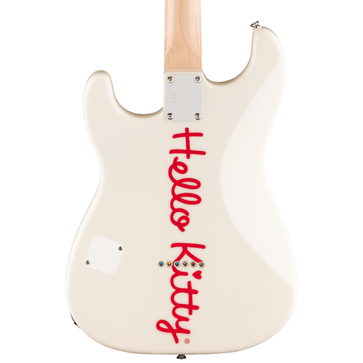 Squier Limited Edition Hello Kitty Stratocaster Electric Guitar, Maple Fingerboard, White
