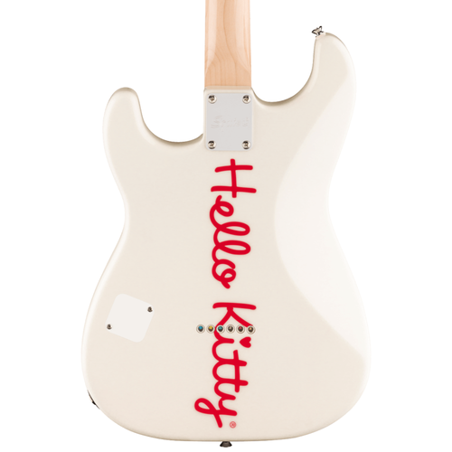 Squier Limited Edition Hello Kitty Stratocaster Electric Guitar, Maple Fingerboard, White