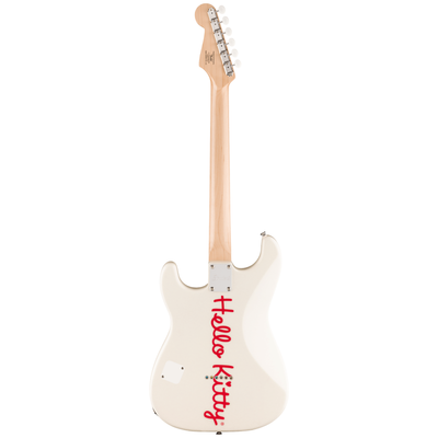Squier Limited Edition Hello Kitty Stratocaster Electric Guitar, Maple Fingerboard, White