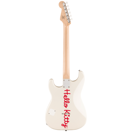 Squier Limited Edition Hello Kitty Stratocaster Electric Guitar, Maple Fingerboard, White
