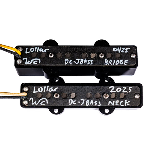 Lollar DC J-Bass Hum-Cancelling Pickup Set, Black Cover