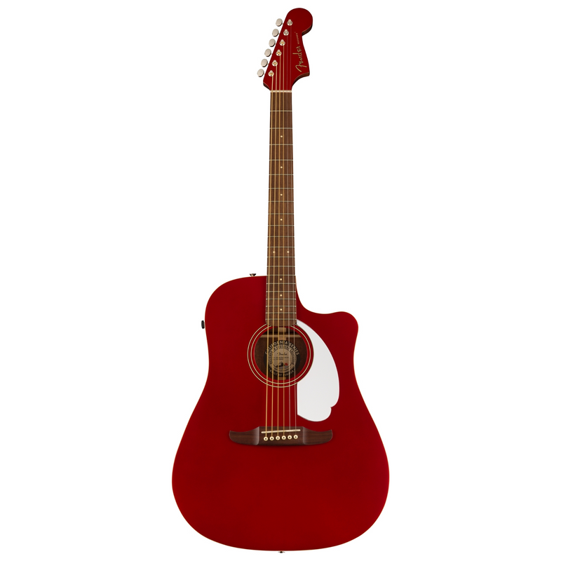 Fender Redondo Player Acoustic-Electric Guitar, Walnut Fingerboard, Candy Apple Red