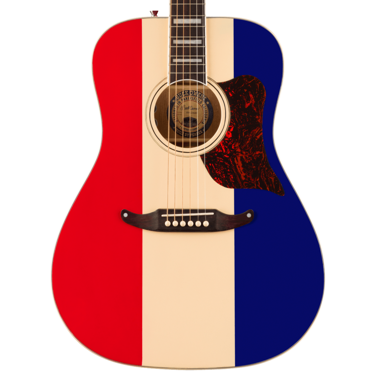 Fender Buck Owens Kingman Acoustic Guitar, Red, White and Blue