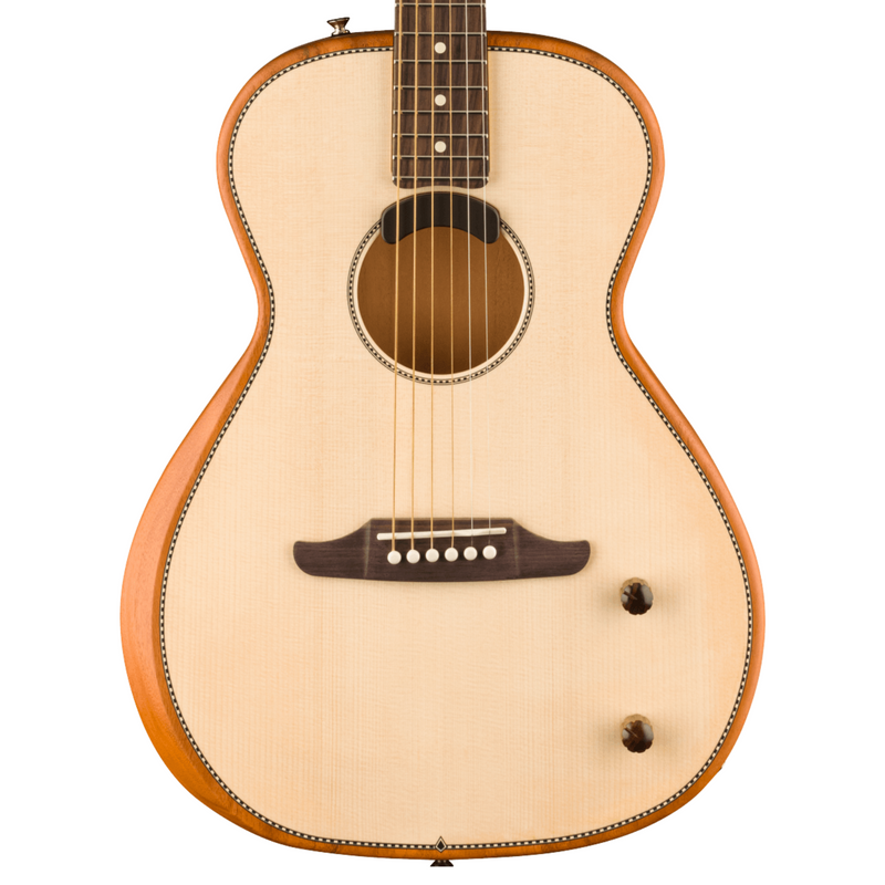 Fender Highway Parlor Acoustic-Electric Guitar, Rosewood Fingerboard, Natural w/Bag