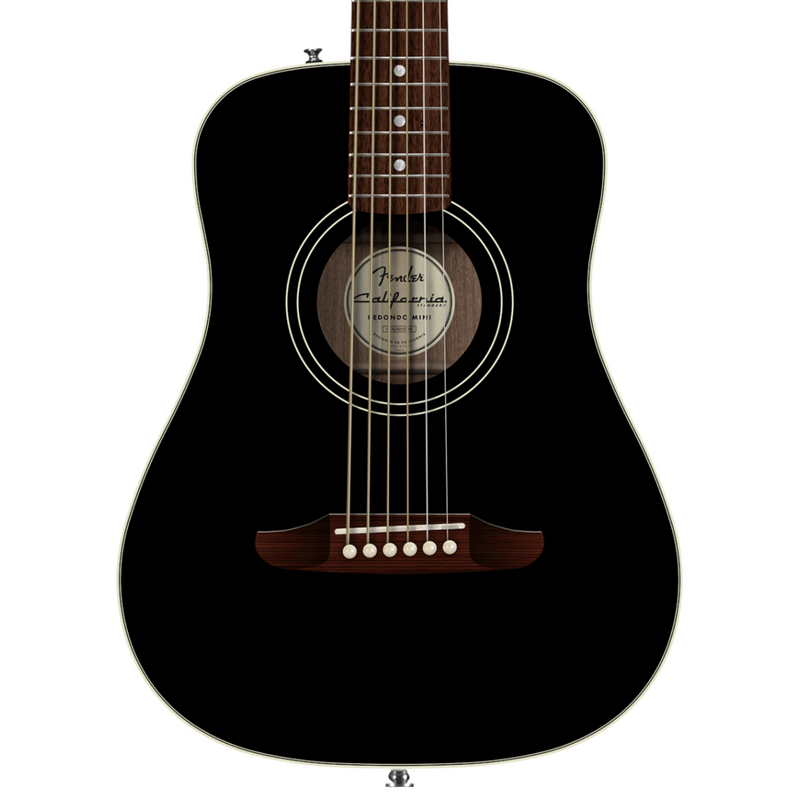 Fender California Standard Redondo Mini Acoustic Guitar, Black Fender California Standard Redondo Mini Acoustic Guitar, Black