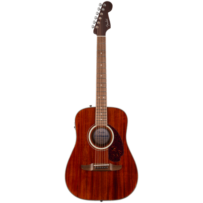 Fender California Deluxe Redondo Jr. E Acoustic-Electric Guitar, Natural Mahogany