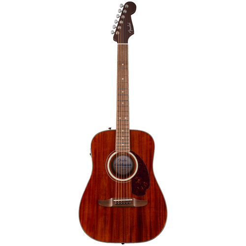 Fender California Deluxe Redondo Jr. E Acoustic-Electric Guitar, Natural Mahogany