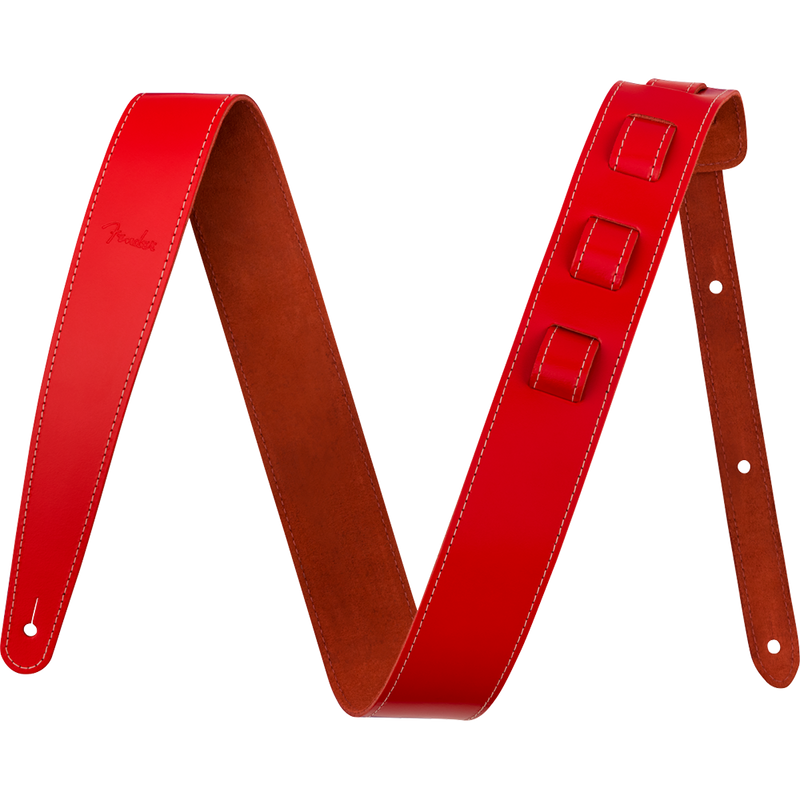 Fender 2" Essentials Leather Guitar Strap, Red