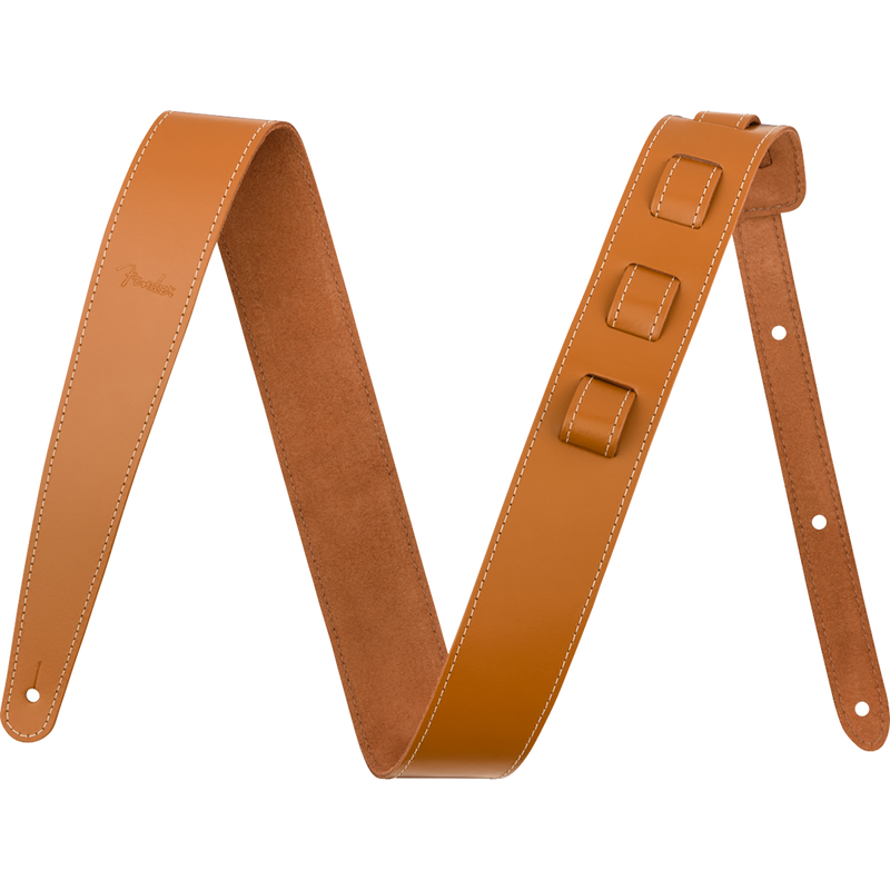 Fender 2" Essentials Leather Guitar Strap, Tan