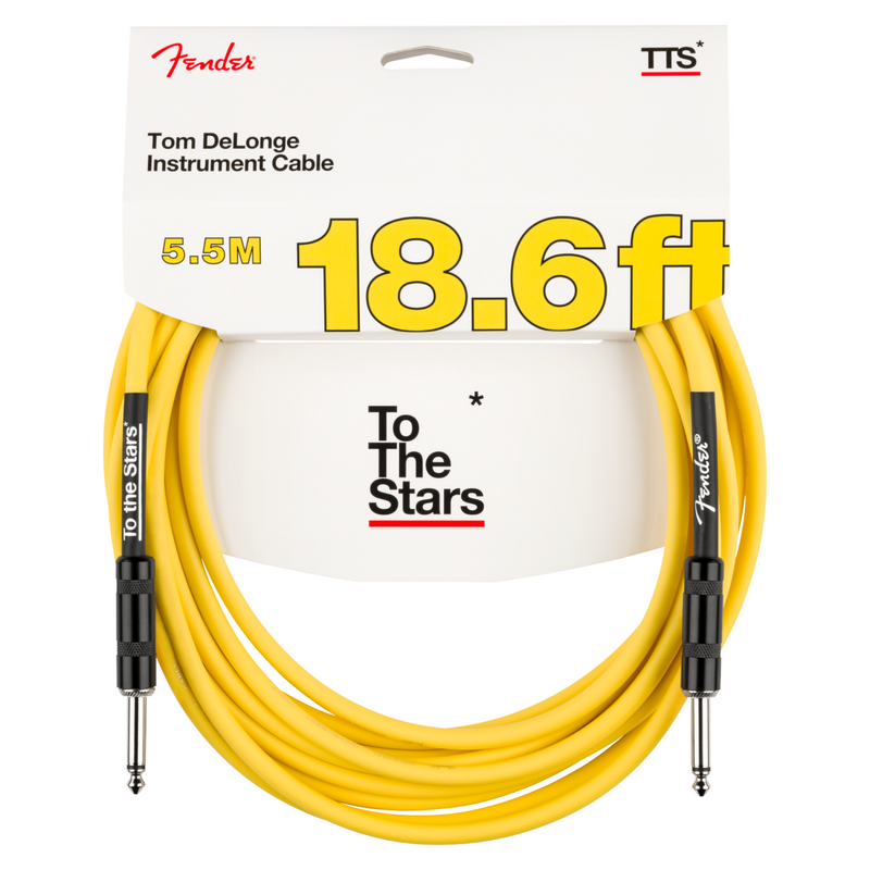 Fender Tom Delonge 18.6 Foot To The Stars Instrument Cable, Graffiti Yellow