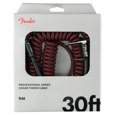 Fender 30 Foot Professional Series Coil Cable, Red Tweed