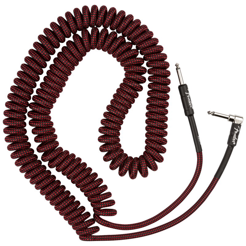 Fender 30 Foot Professional Series Coil Cable, Red Tweed