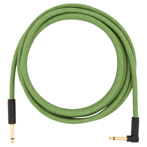 Fender 10 Foot Festival Instrument Cable, Straight/Angle, Pure Hemp, Green