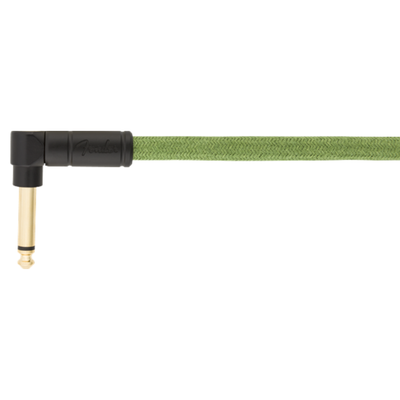Fender 10 Foot Festival Instrument Cable, Straight/Angle, Pure Hemp, Green