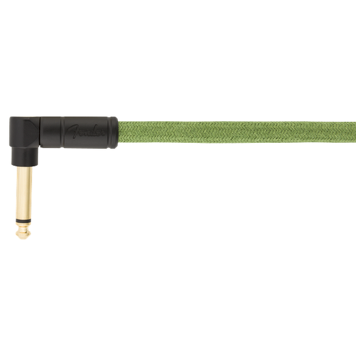 Fender 10 Foot Festival Instrument Cable, Straight/Angle, Pure Hemp, Green