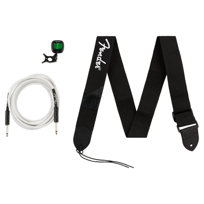 Fender Accessory Essentials Pack w/Cable, Clip On Tuner, Strap