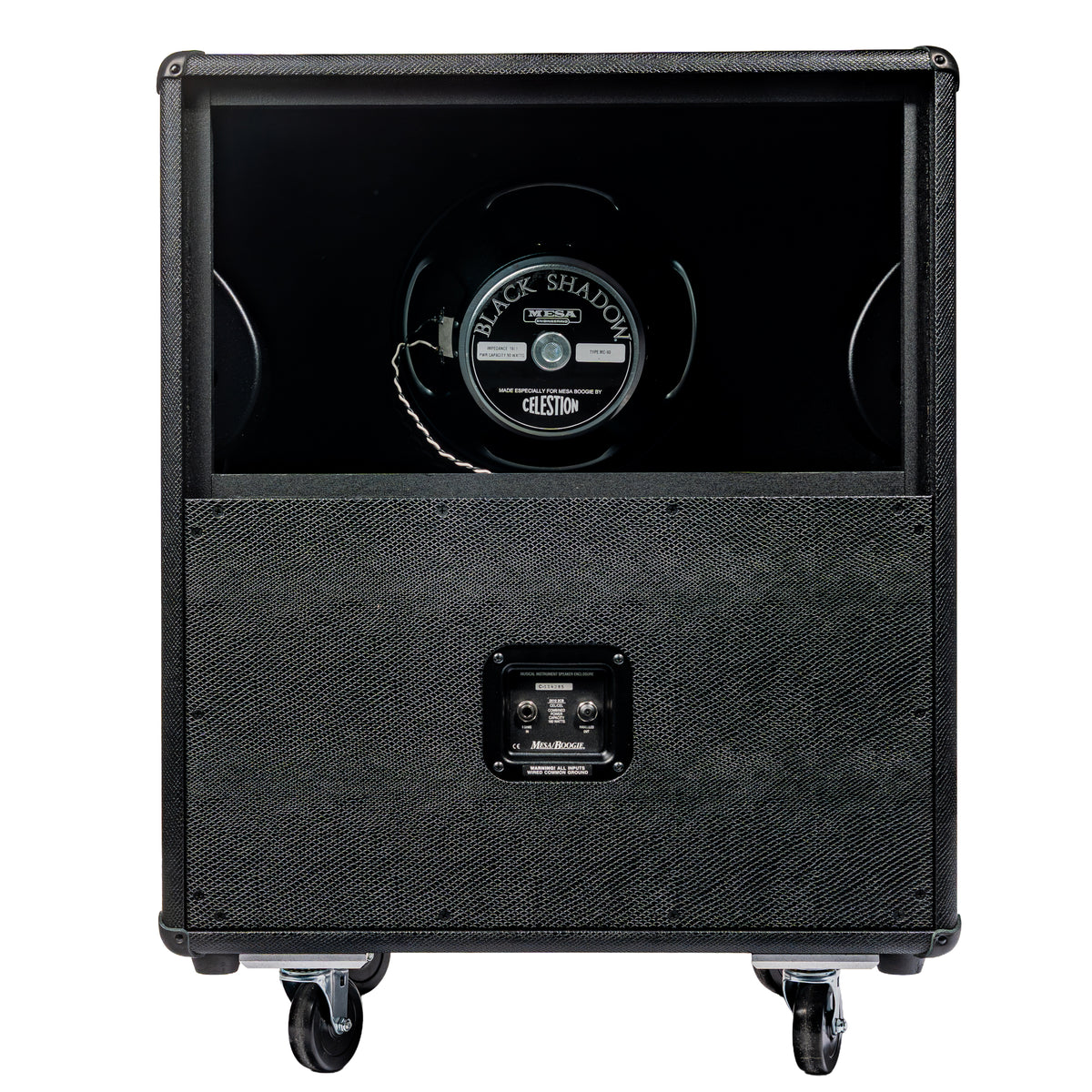 Mesa Boogie Split Back 2x12" Guitar Amplifier Cabinet, Black Snake Vinyl/Red Metal