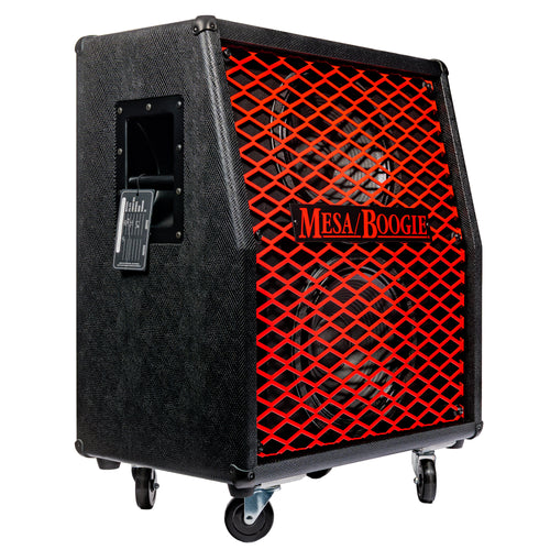 Mesa Boogie Split Back 2x12" Guitar Amplifier Cabinet, Black Snake Vinyl/Red Metal