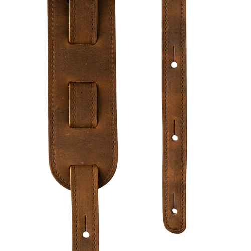 PRS 2.5" Leather Birds Guitar Strap, Distressed Brown
