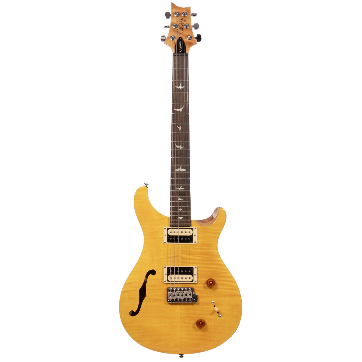 PRS SE Custom 22 Semi-Hollow Electric Guitar, Santana Yellow