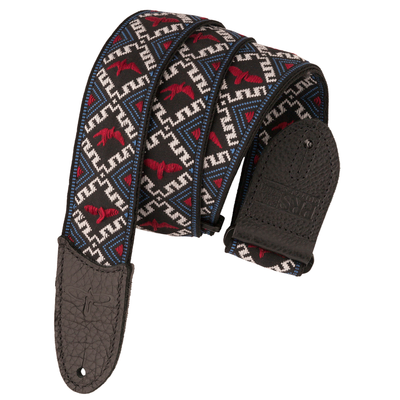PRS 2" Jacquard Hootenanny Style Guitar Strap, Red/White/Blue Birds