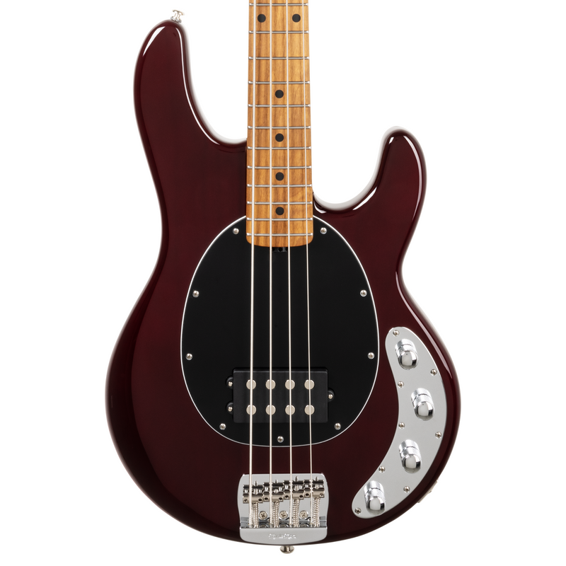 Music Man StingRay Special Bass Guitar, Roasted Maple Fingerboard, Translucent Oxblood