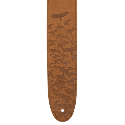 PRS 2.5" Leather Bird Swarm Guitar Strap, Tan