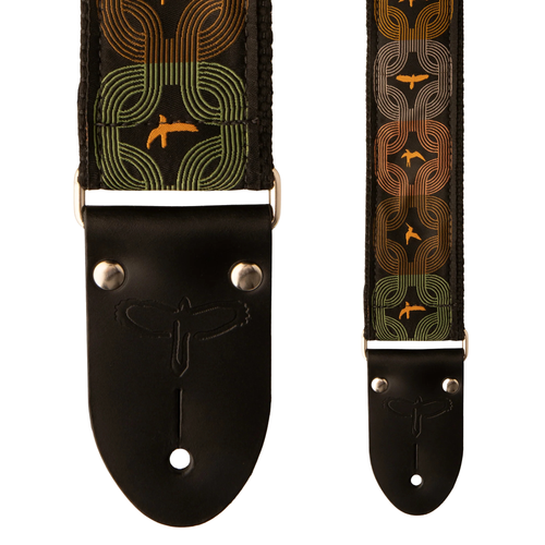 PRS 2" Deluxe Retro Custom Jacquard Strap, Orange Birds