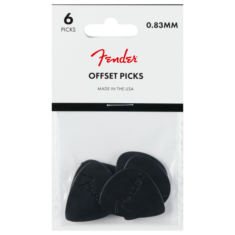 Fender Offset Picks, Black, Pack of 6