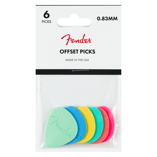 Fender Offset Picks, Multi-Colored, Pack of 6