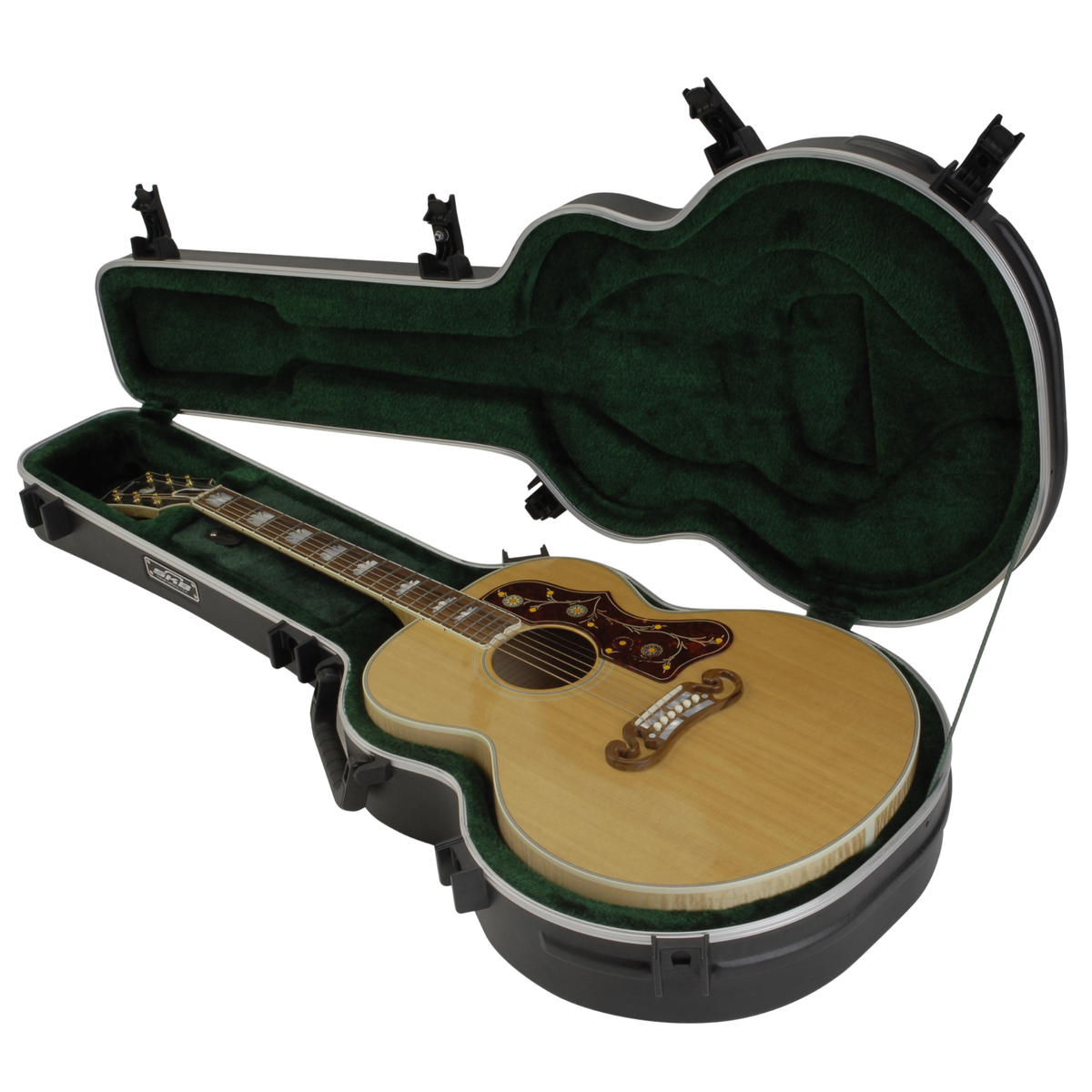 SKB Hardshell Case for Jumbo Acoustic Guitars, TSA Latch Over-Molded Handle