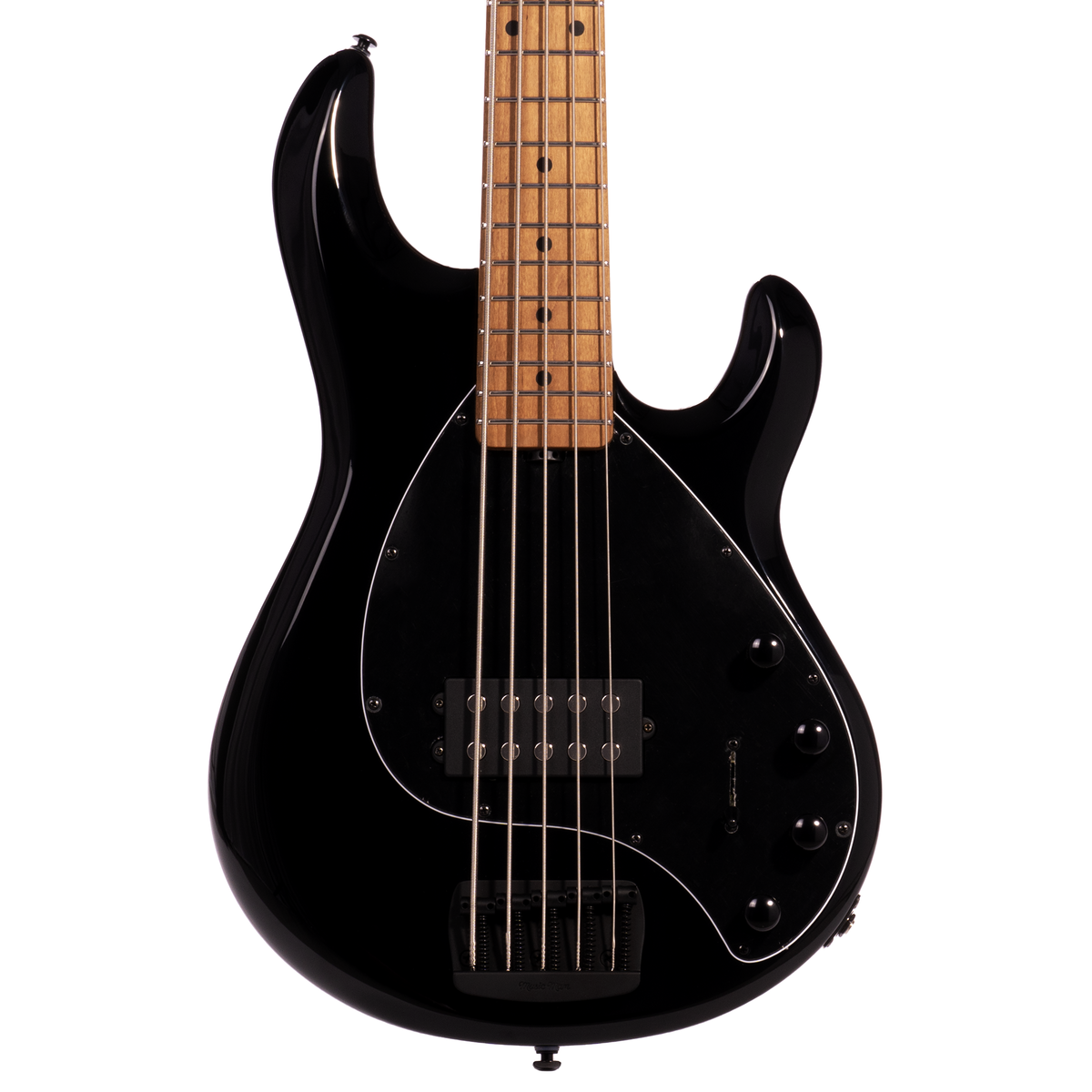 Music Man StingRay Special 5 Bass Guitar, Roasted Maple Neck, Black With Mono Bag