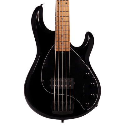 Music Man StingRay Special 5 Bass Guitar, Roasted Maple Neck, Black With Mono Bag
