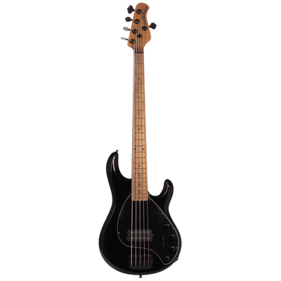 Music Man StingRay Special 5 Bass Guitar, Roasted Maple Neck, Black With Mono Bag