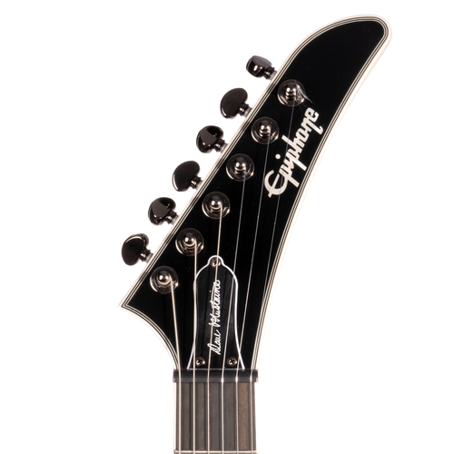 Epiphone Dave Mustaine Flying V Custom Electric Guitar w/ Hard Case, Black Metallic