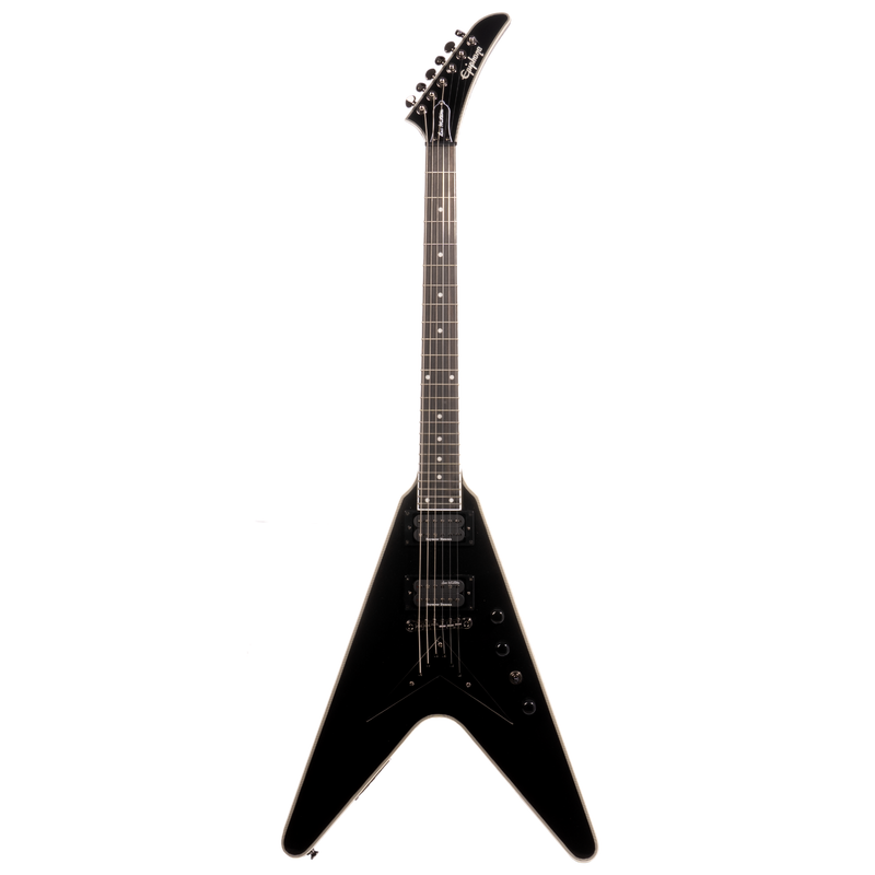 Epiphone Dave Mustaine Flying V Custom Electric Guitar w/ Hard Case, Black Metallic