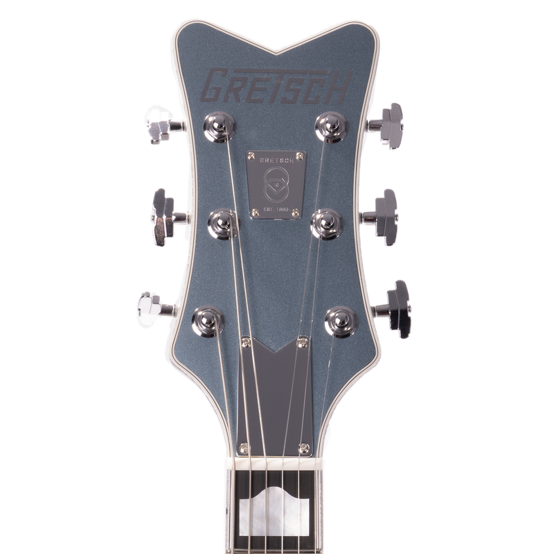 Gretsch G6136T Limited Edition 140th Double Platinum Falcon Electric Guitar, Ebony, Two-Tone Platinum/Pure Platinum