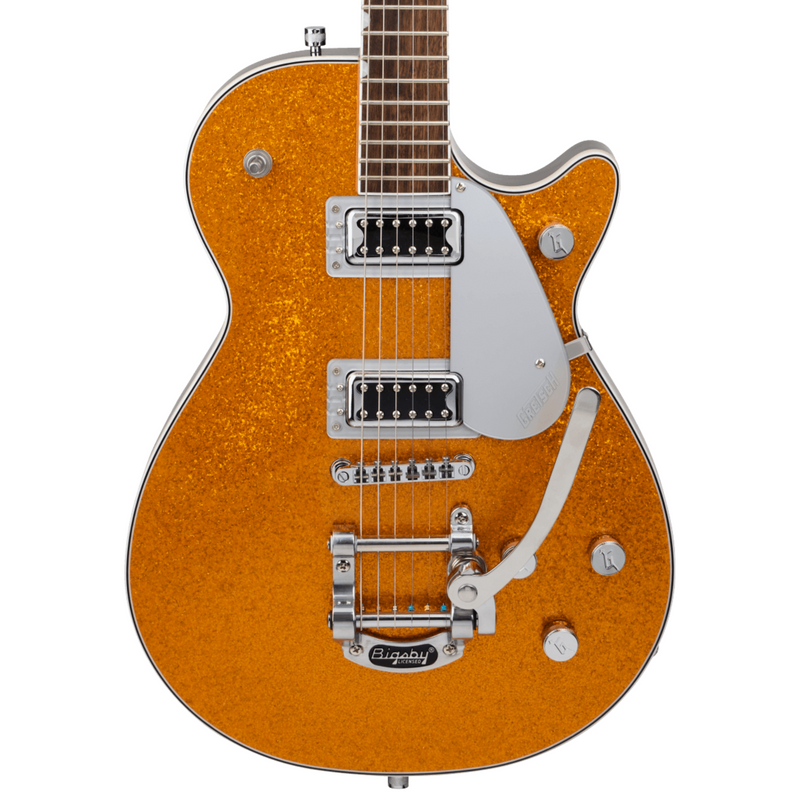 Gretsch G5230T Electromatic Sparkle Jet FT Single-Cut w/ Bigsby Electric Guitar, Gold Sparkle