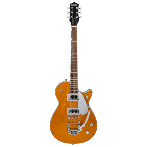Gretsch G5230T Electromatic Sparkle Jet FT Single-Cut w/ Bigsby Electric Guitar, Gold Sparkle