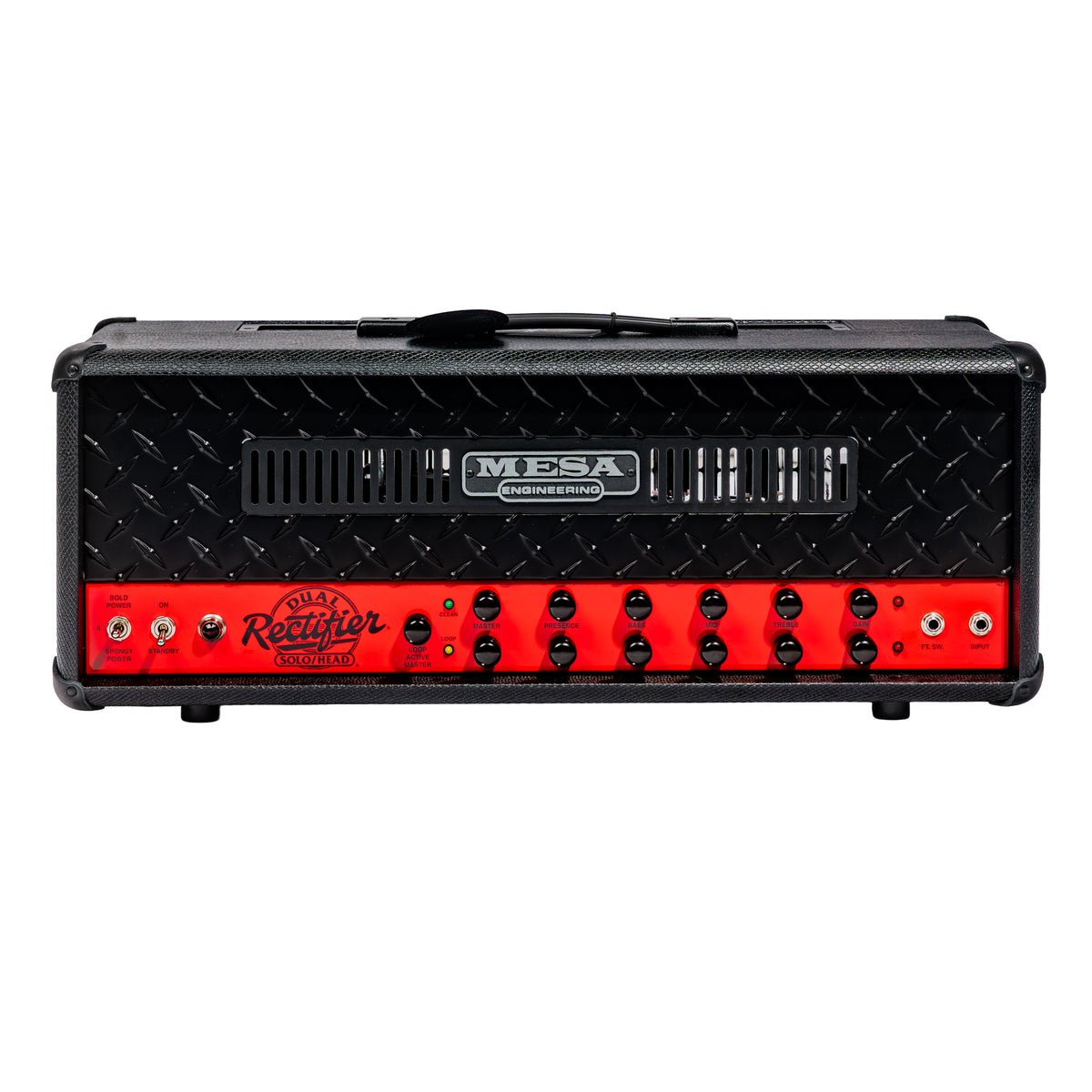 Mesa Boogie Limited Edition 90s Dual Rectifier Tube Guitar Amplifier Head, Racing Red/Black Snake