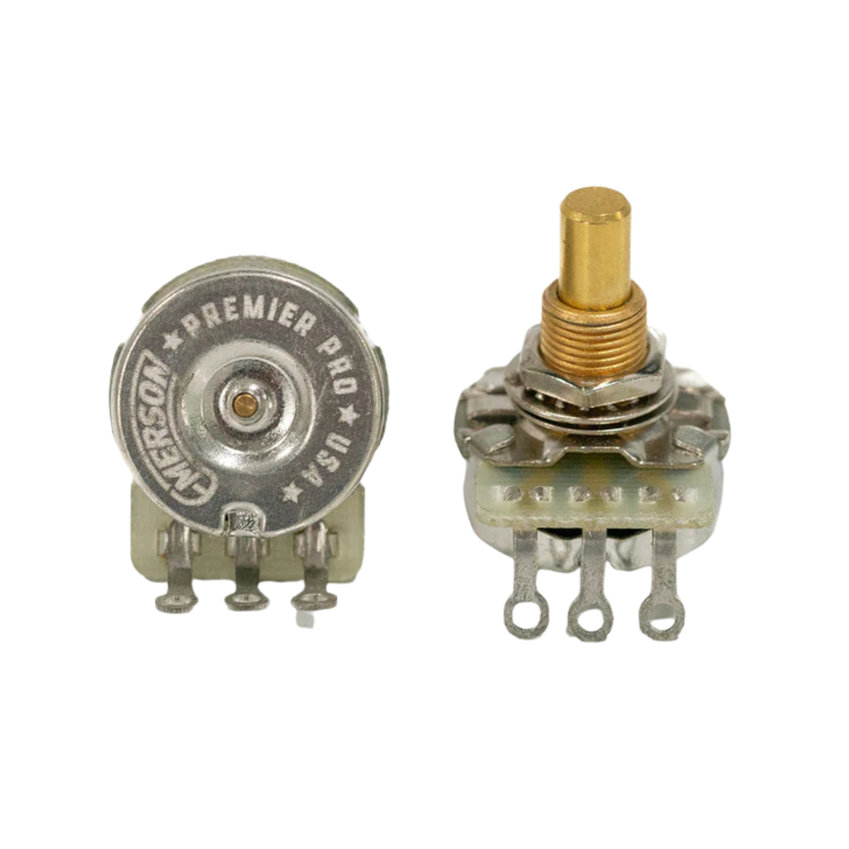 Emerson Custom 250K Premium Potentiometer, Short Solid Shaft, Single