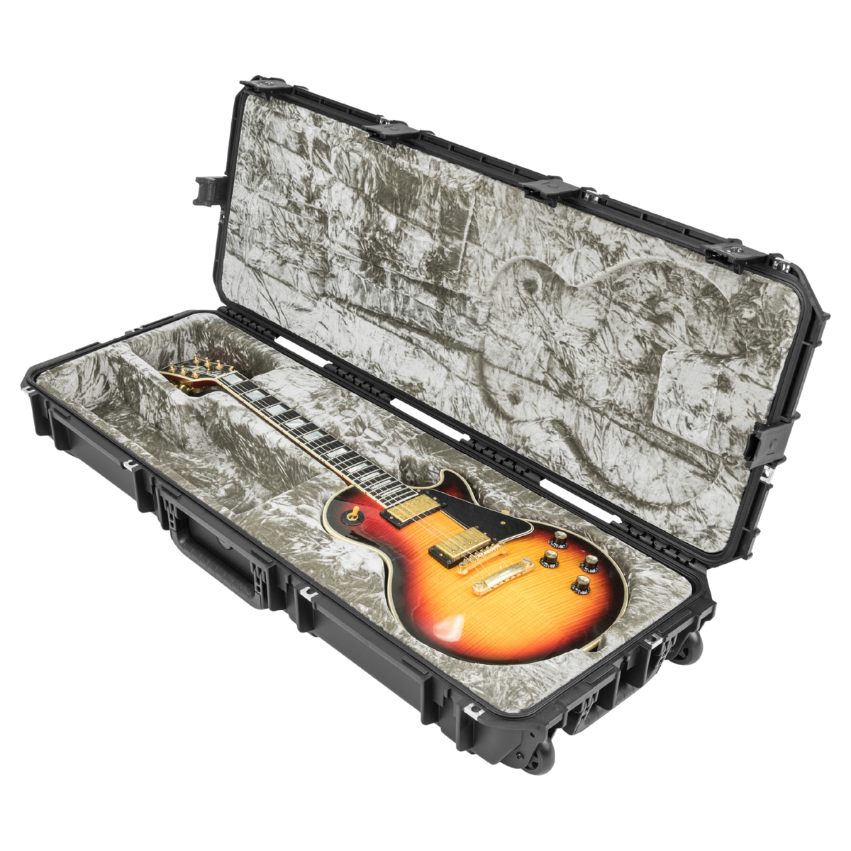 SKB Hardshell Flight Case for Les Paul Style Guitars, TSA Latch Over-Molded Handle