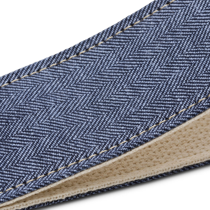 Taylor Vegan Guitar Strap, Herringbone Hemp Cotton, Blue